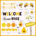 TAKEALOOKO 75 Pcs Bee Bulletin Board Decorations - Welcome to Our Hive Themed Paper Cutouts DIY Name Tags, Beehive Sunflower Cutout for Classroom Bulletin Board, Summer Back to School Wall Decor (Yellow)
