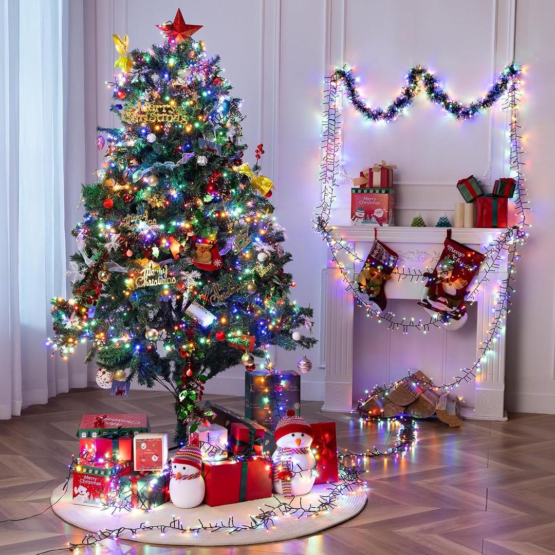 1000 LED Amount of Christmas Tree Lights Decorations with Remote, Waterproof Plug in Cluster Lights Christmas for Outdoor Outside Indoor,Multicolor