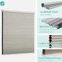 Changshade Cordless Cellular Shades, Blackout Room Darkening Black Out Honeycomb Blinds for Indoor Windows Bedroom, Pull Down Pleated Accordion Blind Easy Install, Shade Size 33" Wx72 H, Beige