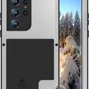 LOVE MEI Military Rugged Case for Samsung Galaxy S23 Ultra, Without Tempered Glass Screen Protector, Shockproof Dustproof Scratch Proof Hybrid Metal and Silicone Gel Heavy Duty Full Body Cover Silver
