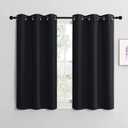 NICETOWN Blackout Curtain Panels for Bedroom, Black, 2 Panels, W29 x L36-inch, Thermal Insulated Grommet Top Blackout Draperies and Drapes for Basement