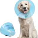 Supet Dog Cone Collar Adjustable After Surgery, Comfortable Pet Recovery Collar & Cone for Large Medium Small Dogs, Elizabethan Dog Neck Collar Plastic Practical (S(Neck: 11.5~12.6"), Blue)