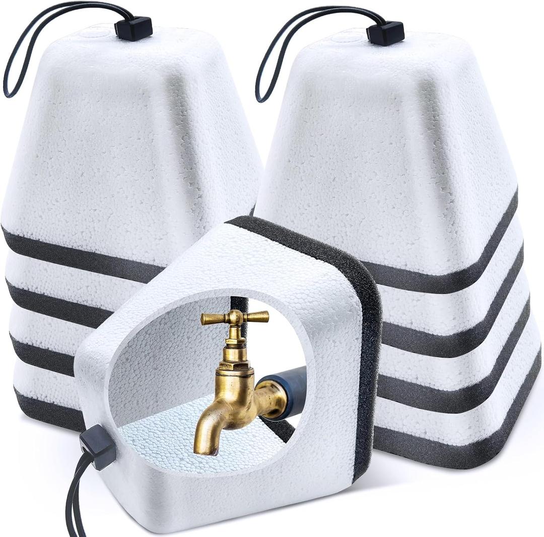 8PACK, RUSFOL Outdoor Foam Faucet Cover for Winter, Universal for Most Spigot Valve Sprinklers, Freeze Proof Outdoor Faucet Cover, Prevents Winter Freeze and Cold Weather Insulation, Easy Installation