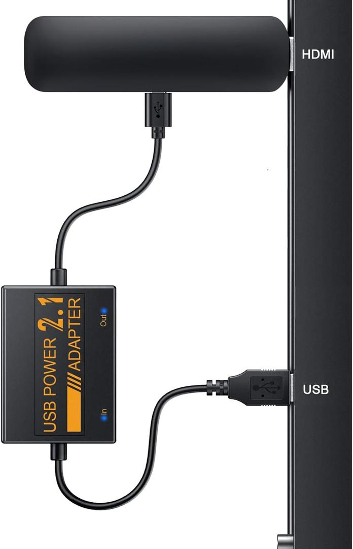 USB Power Cable Adapter for Fire TV Stick, Powers Streaming TV Sticks Directly from TV's USB Port, 5V/2.1A for FireStick 4K/4K Max, Eliminates AC Adapter Need & Declutting Wires