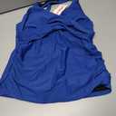 Women's Underwire Tankini Top Tummy Control Bathing Suits Sexy V Neck Crossover Swim Top Only, Blue,  M/L