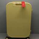 mixi 24 Inch Checked Luggage PC Hardshell Suitcases with Wheels for Travel Woman Men, Lark Yellow