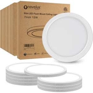 7 inch LED Ceiling Light Flush Mount, Ultra Slim 0.63" Thick Round Flat Panel Ceiling Lamps 8 Pack Dimmable 5000K Daylight Ceiling Light for Bedroom, Bathroom, Closet, ETL Listed (White)