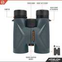 Athlon Optics 8x42 Midas UHD Gray Binoculars with ED Glass for Adults and Kids, High-Powered Binoculars for Hunting, Birdwatching, and More