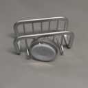 TAILI Sponge Holder for Kitchen Sink with Strong Suction Cup, Rustproof Aluminum Sink Caddy for Sponges, Removable Sponge Holder, Dish Brush for Scraper - Silver