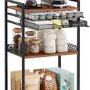 Plaviya K Cup Holder Cart, Coffee Station Organizer for Nespresso Vertuo Capsule and K Cup Capsule, Multi-Functional Coffee Bar Cart Accessories Organizer with Wheels for Living Room, Kitchen