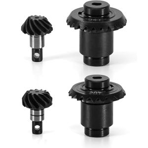 INJORA 12/24T Steel Alloy Stock Gear Set and 12/20T Overdrive Helical Gear Set for 1/24 FMS FCX24 FCX18 RC Upgrade