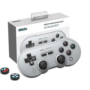 8Bitdo SN30 Pro Wireless Bluetooth Controller (Hall Effect Joystick Update) with Joysticks Rumble Vibration USB-C Cable Gamepad Compatible with Switch,Windows, Mac OS, Android, Steam (Jade Gray)