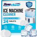 flowcheer Ice Maker Cleaner Tablets, Cleaning and Descaler for Countertop and Home Ice Machines, 24 Count for 1 Year, Suitable for Most Surfaces
