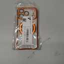 Compatible with iPhone 17 Pro Max Case with 360 Spin Magnetic Ring Stand [Compatible with Mag-Safe] Camera Lens Protector Plating Clear Phone Case for iPhone 17 Pro Max 6.9", Orange