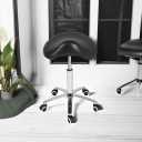 Antlu Saddle Stool Rolling Chair for Medical Massage Salon Kitchen Spa Drafting,Adjustable Hydraulic Stool with Wheels (Without Backrest, Black)
