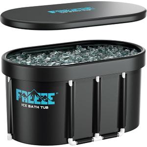 ISIDO Upgraded XL 129 Gal Oval Ice Bath Tub with Cover, Portable Cold Plunge Tub for Athletes Cold Water Therapy and Recovery - Ice Baths for Home Gyms Indoor use