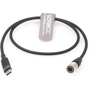SZRMCC USB C Type-C to Hirose 4 pin Male PD Trigger Power Cable for Zoom F4 F8 Sound Devices 688 644 633 (Stright USB C)