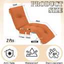 Kigley 2 Pcs Outdoor Chaise Lounge Cushion Pocket, Orange, Solid Color
