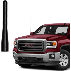 GM Truck Short Antenna, Compatible with 1999-2025 Chevy Silverado/GMC Sierra 1500 2500 3500 Truck Pickup Direct Replacement Antenna Rod, Matte Black 3.6 Inch 6061 Aluminum, Car Wash Safe Proof