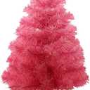 2 Foot Artificial Christmas Tree Xmas Pine Tree with PVC Leg Stand Base Holiday Decoration Pink