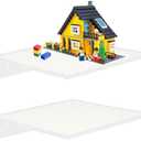 Taladad 2 Pack Display Shelves for Building Bricks,Display Case Compatible with All Toy Block Brands -Acrylic Floating Shelf Display with Brick Building Baseplate, Figure Display Cabinet Wall Mount