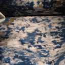 Area Rug 13x10 Modern Abstract Navy Polyester Low Pile Non Slip Machine Washable Stain Resistant Accent Rug for Living Room, Bedroom, Dining Room, Office