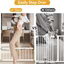 Dog Gate Indoor,18"-45" Adjustable Extra Wide Metal Short Dog Gate to Step Over, 18" Tall Small Pet Gate with 3 Extension Kits, Pressure Mounted for Doorways & Stairs