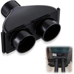 2.5" ABS Vacuum Y Connector Splitter with Individual Blast Gates ABS Dual Hose Dust Collection Adapter Compatible with 2.5" Splitter Hose Setups and Rigid Vacuum Attachment