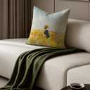 Floral Beagle Pillow Covers 18x18, Beagle Mom Lover Gifts for Women, Watercolor Wildflower Field Dog Decorative Throw Pillow Covers for Home Living Room Bedroom Sofa Couch