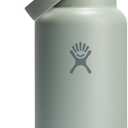 Hydro Flask Water Bottle - Insulated Stainless Steel - Wide Mouth Flex Straw Lid, Non Spill, Leakproof and Refillable in 32 Oz Tonal Agave