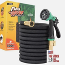 Expandable Garden Hose with 8 Function Nozzle, 100FT - Lightweight 100ft Black