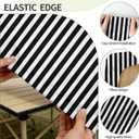 Rectangle Outdoor Tablecloth with Umbrella Hole and Zipper Waterproof Rectangle Fitted Tablecloth with Elastic Edge, Wipeable Outdoor Table Cover for Patio, Garden, Picnic 72" x 30"