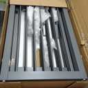 Freestanding Pet Gate with Door, Tall Dog Gate for House, Extra Wide, Pet Puppy Safety Fence, Support Feet Included, 120 Inch Wide, 6 Panels 32" Tall, Gray