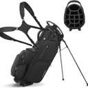 Findway 14 Way Golf Stand Bag [Upgrated Generous Space] Lightweight Golf Bag with Stand, Durable Golf Club Bag with Padded Dual Strap & Rain Cover for Men and Women (black)