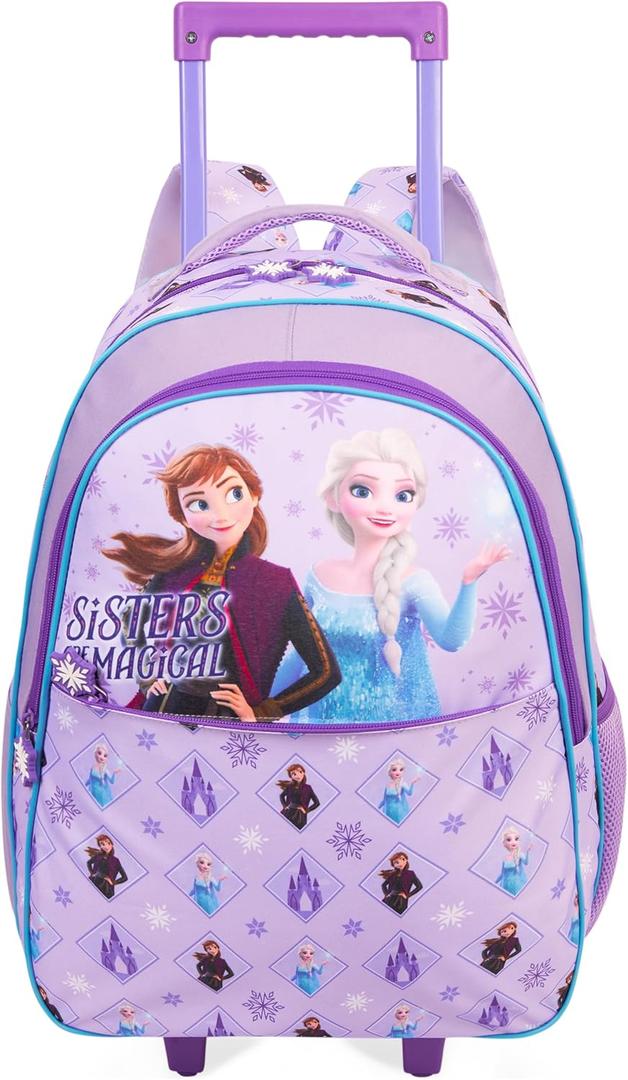Get Trend Disney Frozen Girls 2-in-1 Rolling Luggage Bag with Wheels, 20.5x13x9 inches
