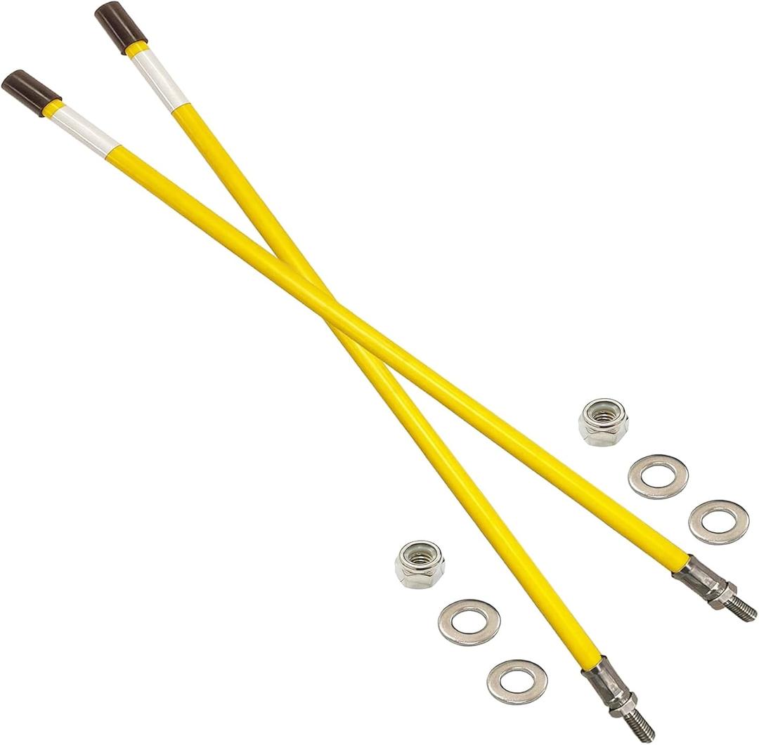 Snow Plow Blade Markers Guides Kit 24''304 Stainless Steel Vertical Stud Mount Joint Never Break Never Rust High Visibility Fit for Boss Western plows and More (Yellow)