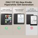 2 x Clear Case for All-New 7" Kindle Paperwhite 12th Generation 2024&Kindle Colorsoft Signature Edition2024,Ultra Soft TPU Cover PU Back Cover Shell with Thin Slim Lightweight Protection,Matte Black