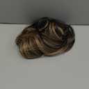 RUWISS Large Messy Bun Hair Piece 100% Human Hair Layered Wavy Curly Hair Buns Hair Piece for Women Thick Updo Hairpiece for Daily Wear Real Hair Ponytail Extension (Brown with Warm Blonde Highlights)