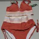 Blooming Jelly Womens High Waisted Bikini Tummy Control Swimsuits Two Piece Drawstring Swim Suits 2024 (M, Brick Red)