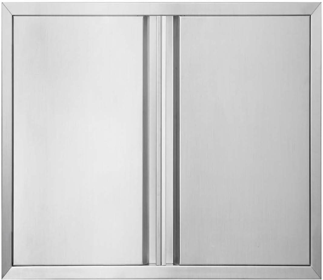 BI-DTOOL Double BBQ Access Door 24" W x 24" H 304 Brushed Stainless Steel BBQ Island Doors for Outdoor Kitchen, Outdoor Cabinet, Barbeque Grill or BBQ Island