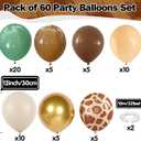 Green Brown Balloons 60 Pcs Jungle Safari Sage Green Brown Gold Cream Balloons Retro Khaki Avocado Apricot Balloon for Boys Giraffe Woodland Animal Baby Shower Birthday Party Decorations