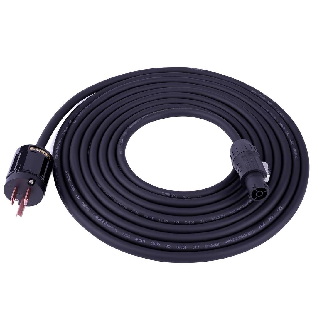 IP65 Profeesional Hand-Built 14 AWG Male NEMA5-15P to SAC3FX PowerCON True Cable5 Feet