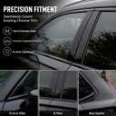 Stainless Steel Window Trim Chrome Delete 10Pcs Compatible with BMW X5 G05 2019-2026 Glossy Black Weatherstrip Window Moulding Strip Trim Blackout Kit