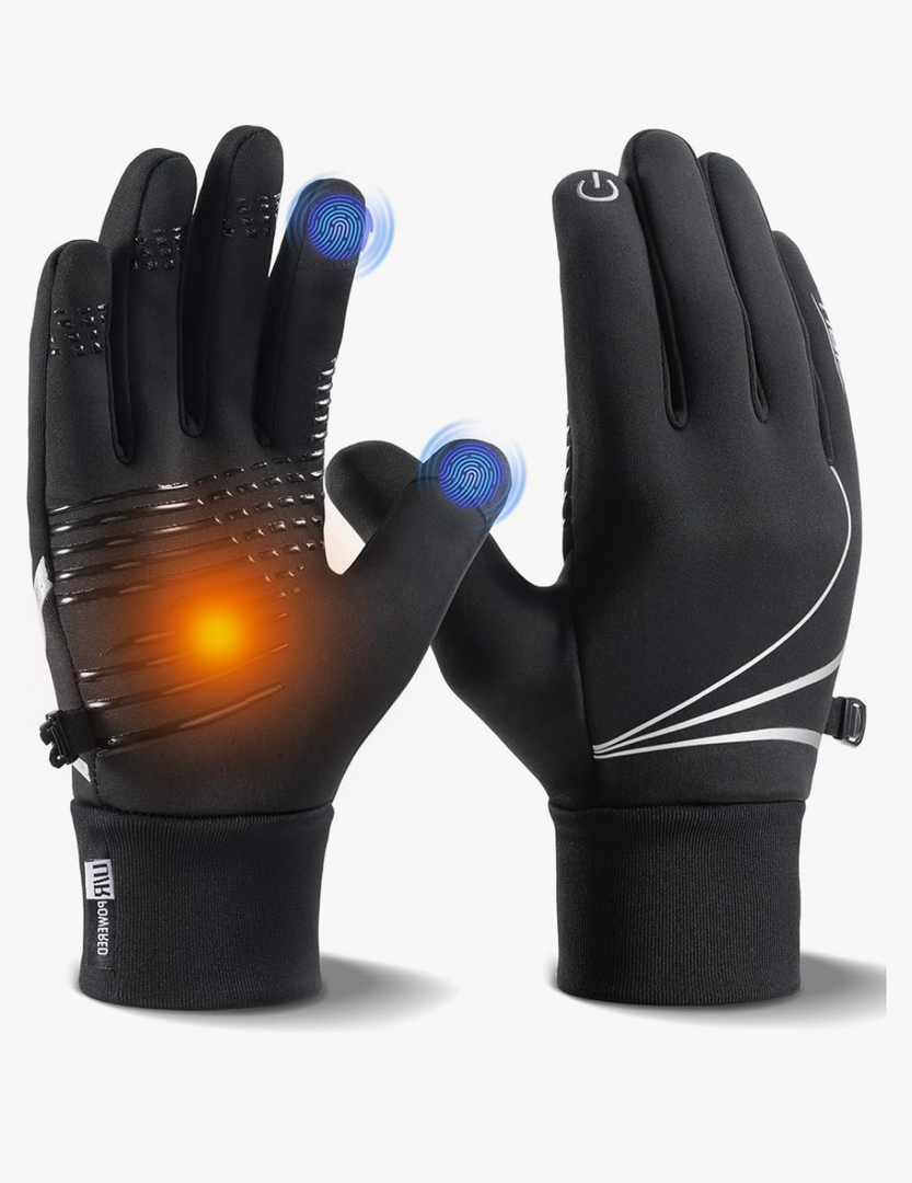 Winter Gloves Men Women, Warm Thermal Windproof Touchscreen Non-Slip,for Cycling Driving Running Hiking (L)
