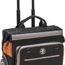 Klein Tools 55452RTB Tool Bag, Water Resistant Tool Storage Organizer Rolls on Rugged 6-Inch Wheels, 24 Pockets, Load Tested to 200-Pound