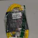 Iron Forge Cable 10 Foot Lighted Outdoor Extension Cord - 12/3 SJTW Heavy Duty Yellow Extension Cable with 3 Prong 15 AMP Grounded Plug for Safety