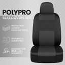 BDK PolyPro 2-Pack Front Car Seat Covers Set in Charcoal/Black - Front Seat Covers for Cars Trucks Vans SUVs Sedans, Easy to Install Front Car Seat Cover Protection, Universal Fit Car Accessories