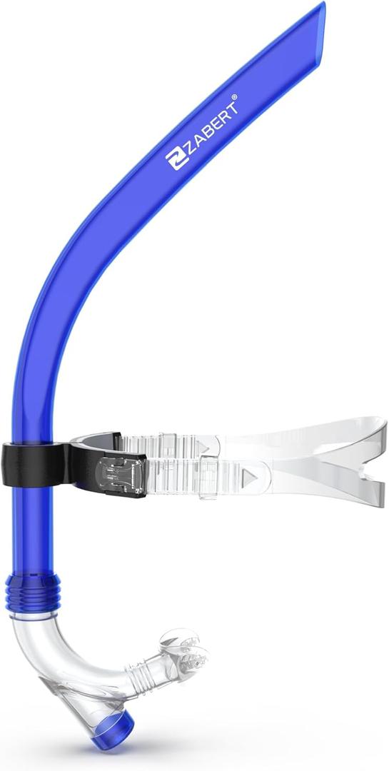 SNK92 Adult Swim Snorkel Lap Swimming Training Diving Snorkeling Front Center Snorkel Tube, for Adult Youth Kids Age 8+ Swimmer Pool Open Water, Blue