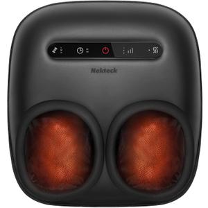 Nekteck Foot Massager with Heat [2026 Upgraded], Electric Shiatsu Foot Massage Machine for Circulation, Plantar Fasciitis & Neuropathy, 3 Intensity Levels, FSA Eligible Gifts for Men & Women