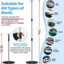 Boat Cover Support Poles 2 Pack, Stainless Steel Pontoon Boat Cover Support Poles System Adjustable 30.7"-71", Heavy-Duty 3.75 lb Metal Base Boat Tarp Accessories for V Hull, Jon, Bimini Tops